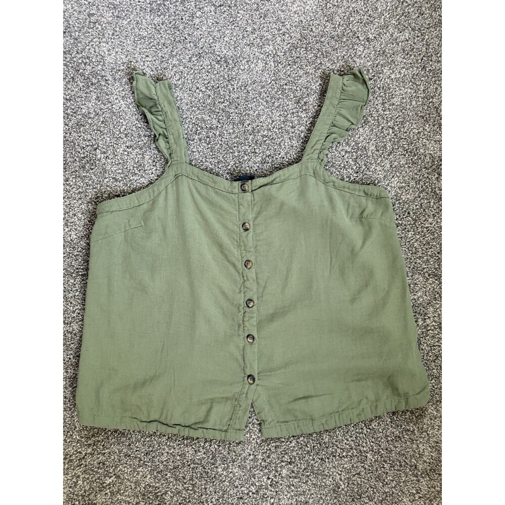 Torrid Tank Top Size XL Button Front‎ Ruffle Strap Boho